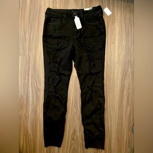 SO Women's High Rise Vintage Ankle Skinny  Distressed Black Jeans size 9 -NWT
